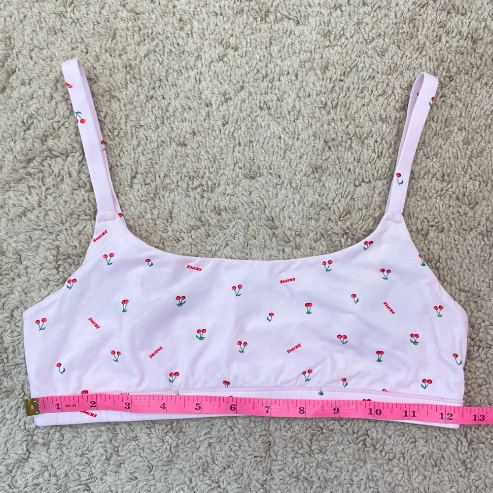 SKIMS Fits Everybody Scoop Pink Cherry Print Bralette - Picture 12 of 16